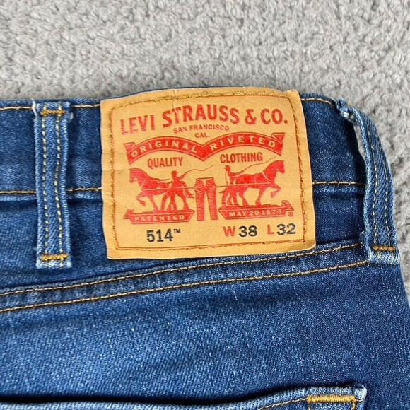 Levi's 514 Straight Fit Jeans Men's 38x32 Blue Medium Wash - Picture 9 of 10
